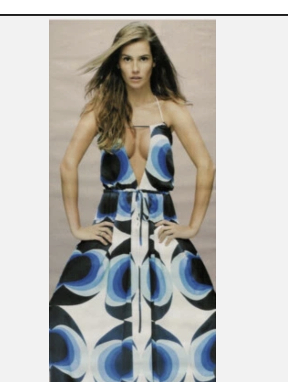 Runway 😍 Beauty Toteme Blue & White Graphic Halter Maxi Dress